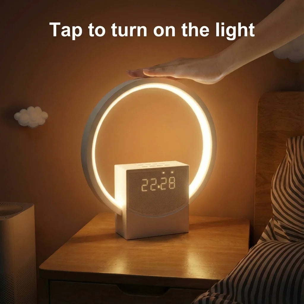 Digital Alarm Clock Sunrise Simulation Wake-up Light Bluetooth Speaker White Noise Machine Desk/Bedside Clock for Bedroom Office